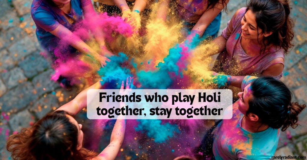 Holi captions for instagram with Friends