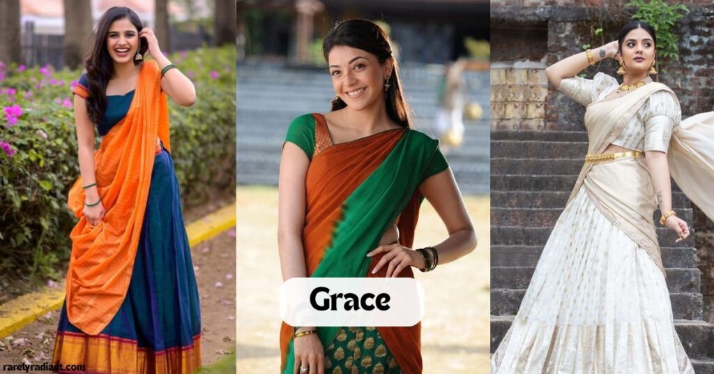 One Word Half Saree Captions for Instagram
