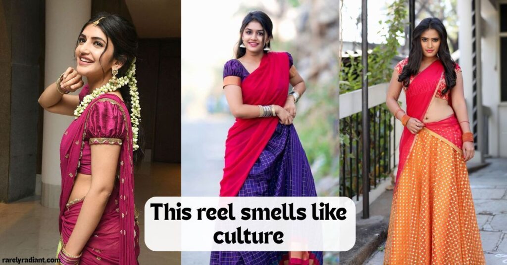 Ready Half Saree Captions