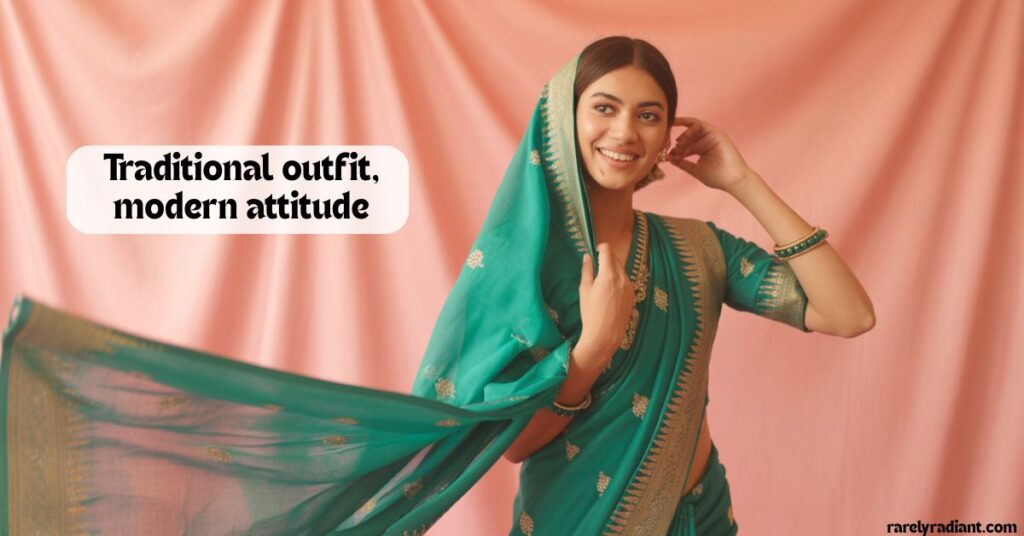 Trendy Half Saree Captions