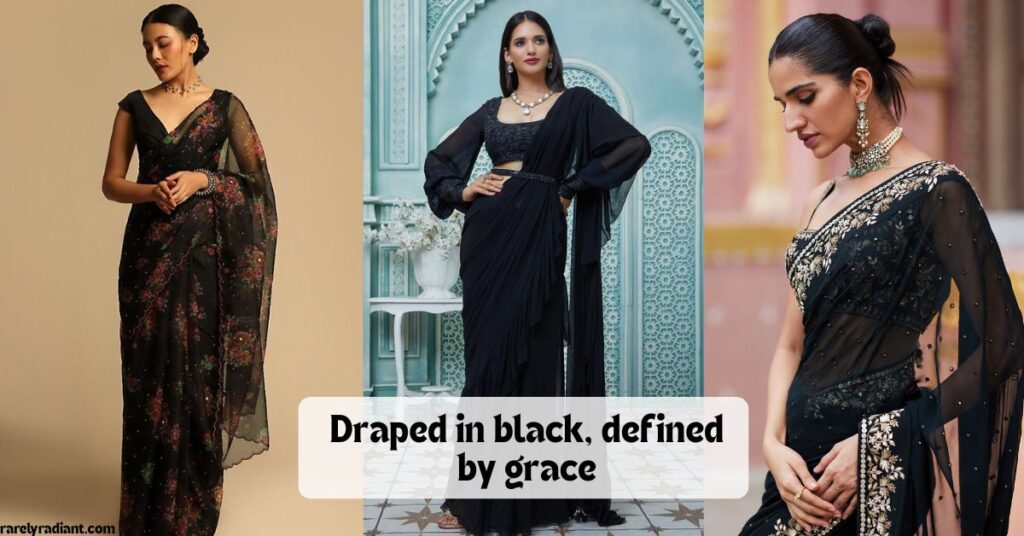 Black Saree captions for instagram Post