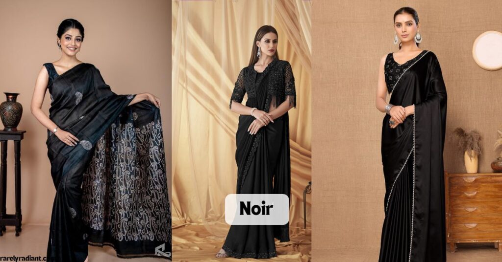 Black saree captions Aesthetic One word