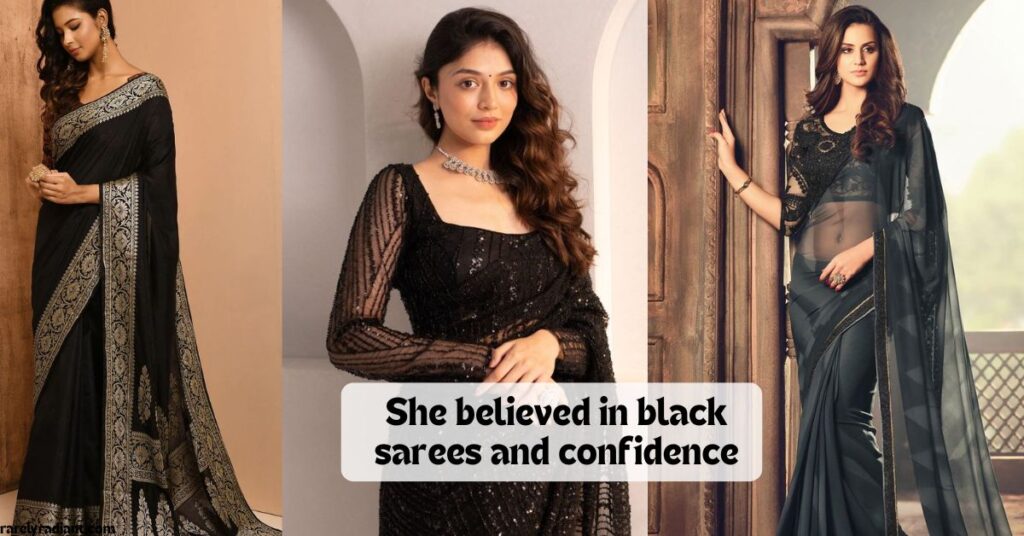 Black saree captions for instagram for girl