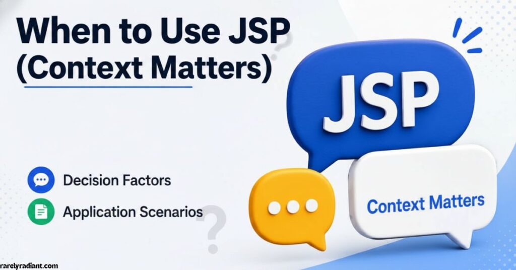 When to Use JSP (Context Matters)